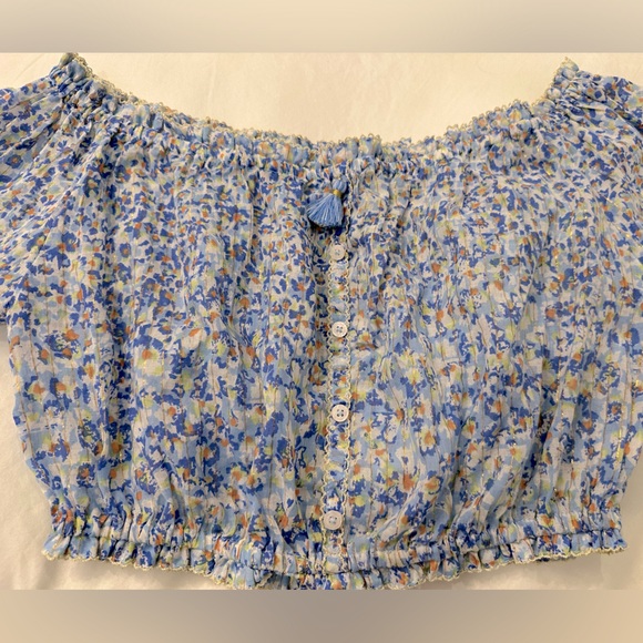 Poupette St Barth floral long sleeve crop top - Picture 6 of 11